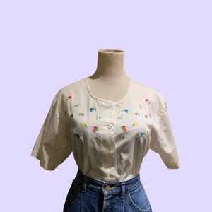 Cute Vintage Fruit Embroidery Shirt/Blouse💕